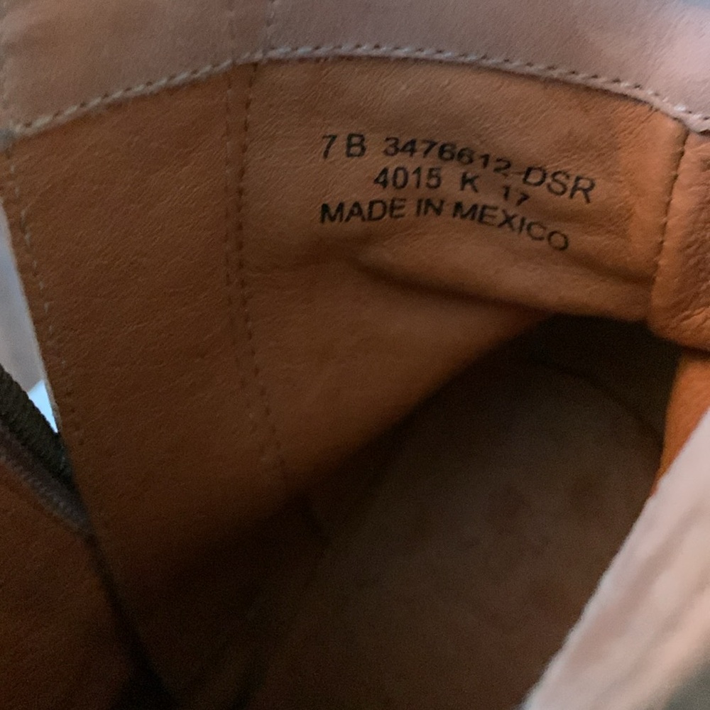 ✨Frye Tan/wood-rose Leather Ankle Boots double zipper - Picture 2 of 8